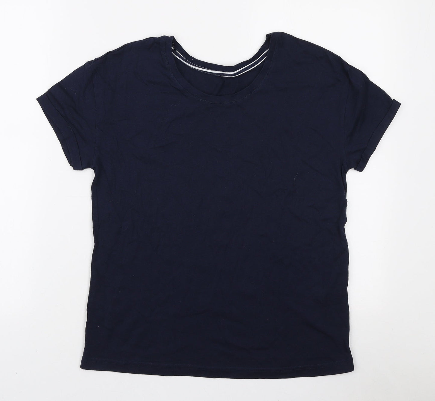 Womens UK Size S Marks and Spencer Blue Basic T-Shirt