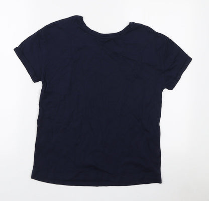 Womens UK Size S Marks and Spencer Blue Basic T-Shirt