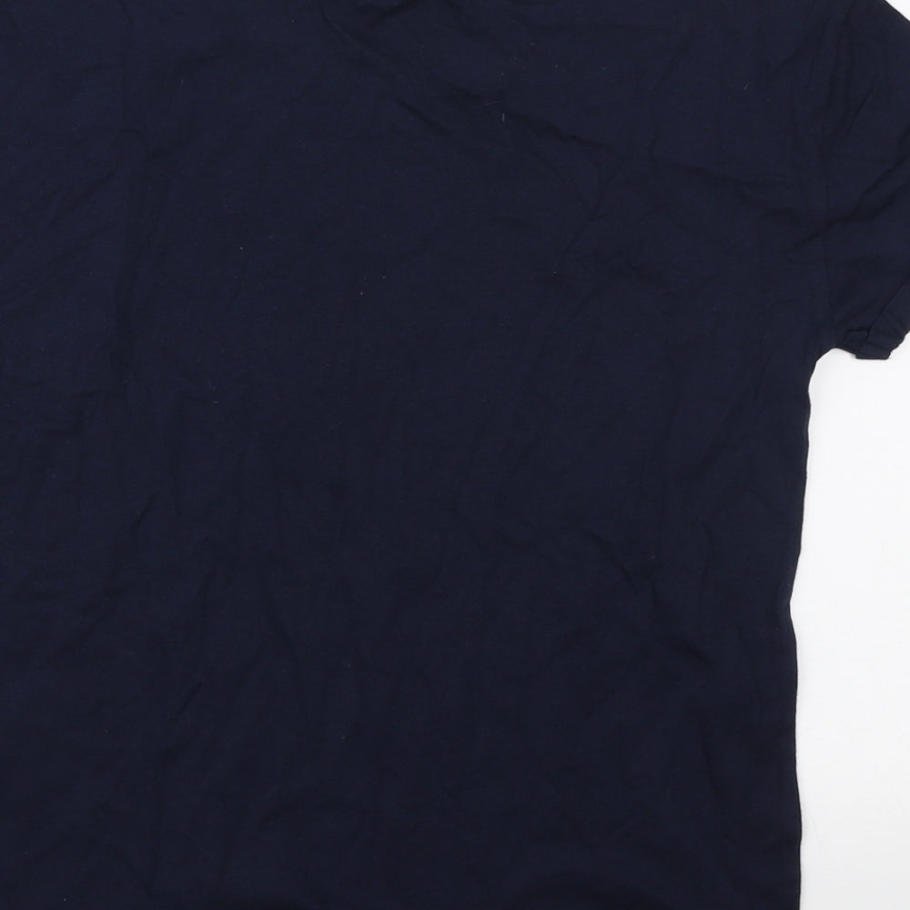 Womens UK Size S Marks and Spencer Blue Basic T-Shirt