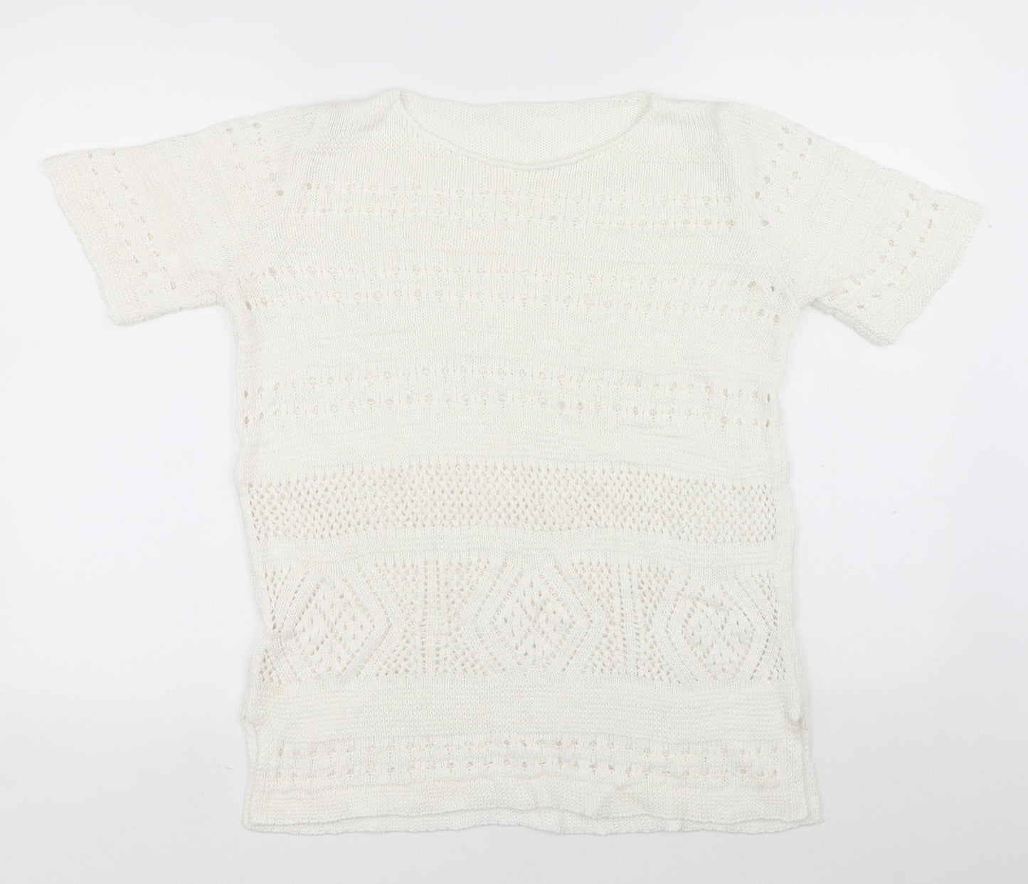 Womens UK Size 14 Preworn White Pullover Jumper