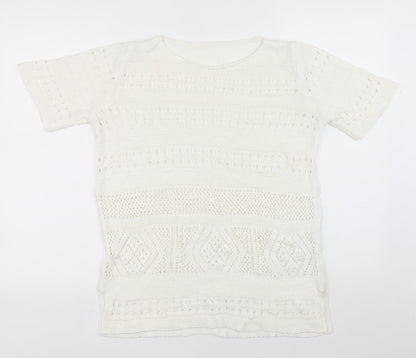 Womens UK Size 14 Preworn White Pullover Jumper