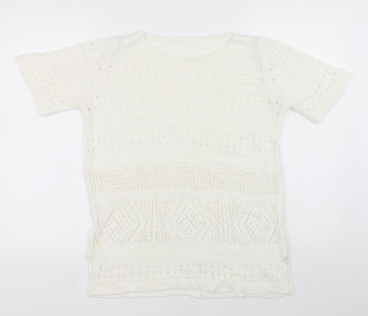 Womens UK Size 14 Preworn White Pullover Jumper