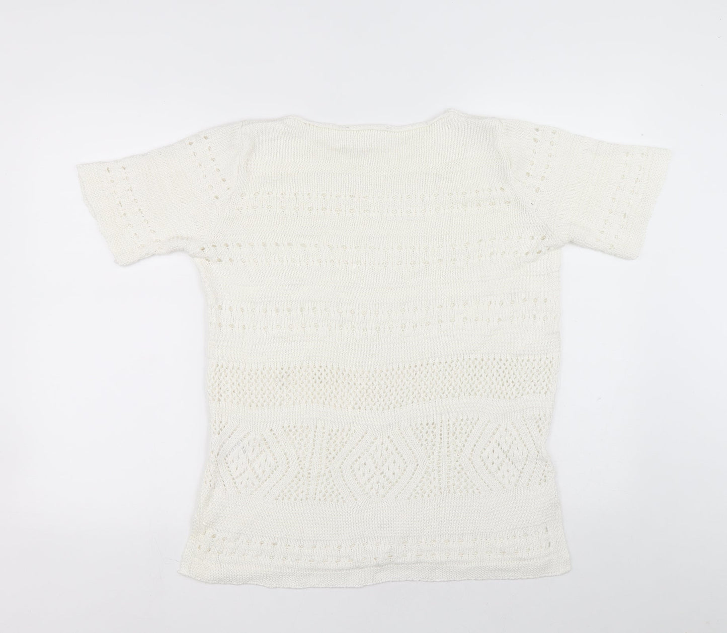 Womens UK Size 14 Preworn White Pullover Jumper