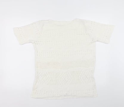 Womens UK Size 14 Preworn White Pullover Jumper