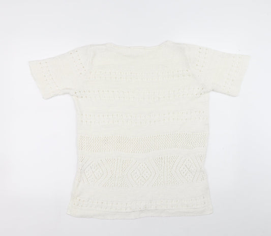 Womens UK Size 14 Preworn White Pullover Jumper