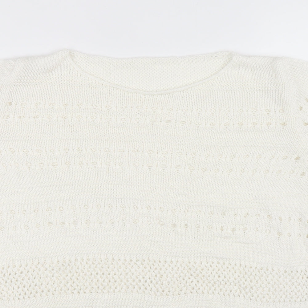 Womens UK Size 14 Preworn White Pullover Jumper