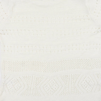 Womens UK Size 14 Preworn White Pullover Jumper