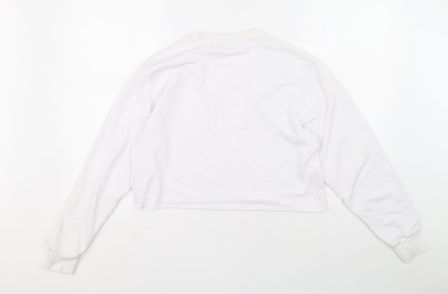 Primark Womens White Houndstooth Cotton Pullover Sweatshirt Size 2XS Pullover - F.R.I.E.N.D.S