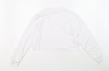Primark Womens White Houndstooth Cotton Pullover Sweatshirt Size 2XS Pullover - F.R.I.E.N.D.S