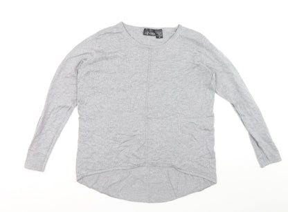 Up2Fashion Womens Grey Boat Neck Viscose Pullover Jumper Size S
