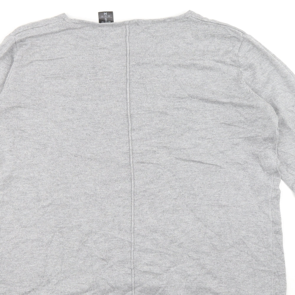 Up2Fashion Womens Grey Boat Neck Viscose Pullover Jumper Size S