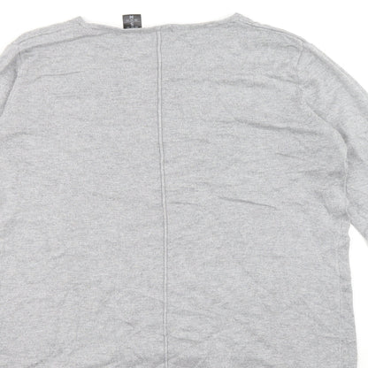 Up2Fashion Womens Grey Boat Neck Viscose Pullover Jumper Size S