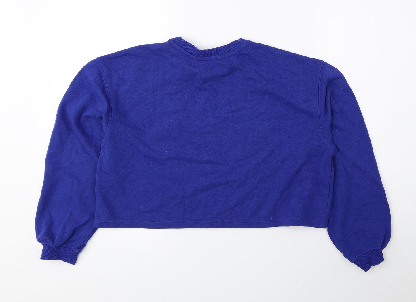 H&M Girls Blue Cotton Pullover Sweatshirt Size 11-12 Years Pullover - Cropped