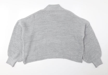 Womens UK Size M Boohoo Grey Pullover Jumper