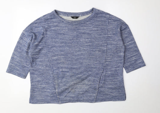 F&F Womens Blue Boat Neck Polyester Pullover Jumper Size 14
