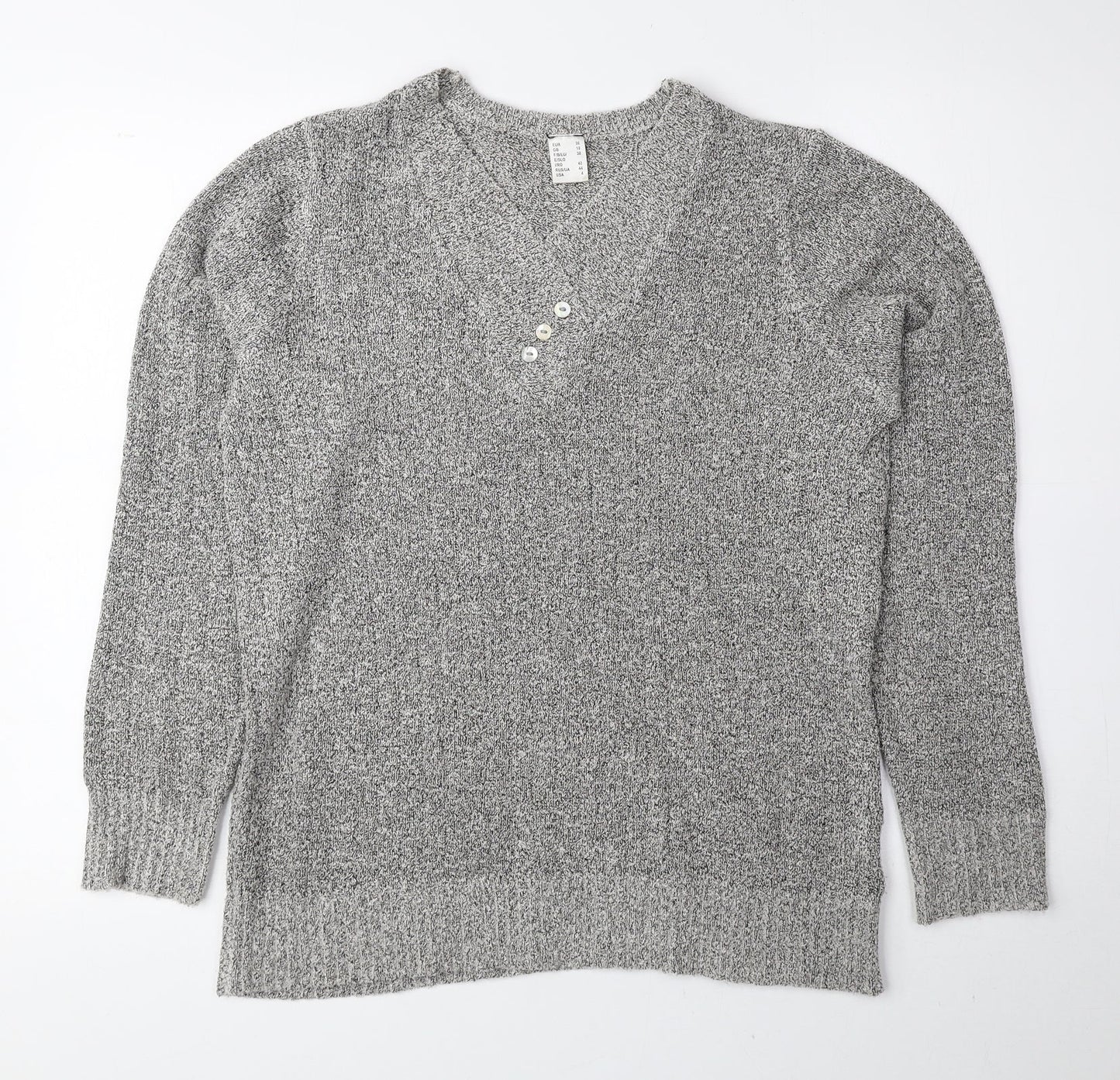 Womens UK Size 10 Preworn Grey Pullover Jumper