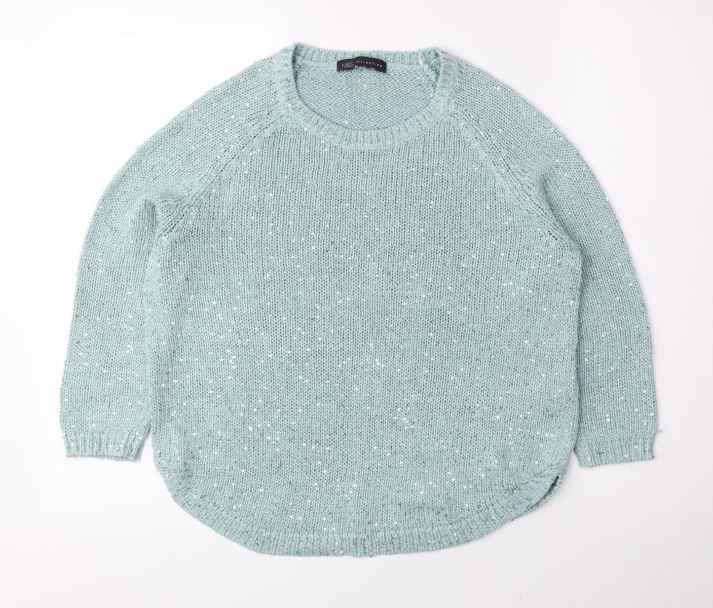 Womens UK Size 10 Marks and Spencer Green Pullover Jumper