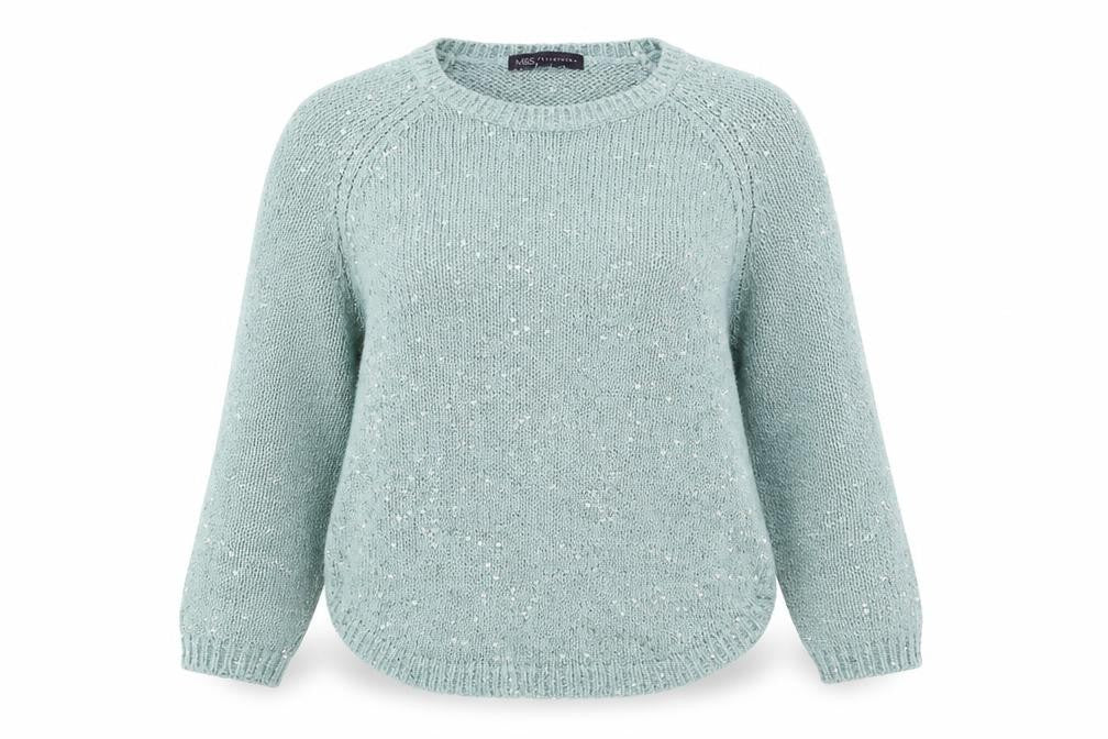 Womens UK Size 10 Marks and Spencer Green Pullover Jumper