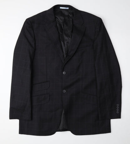 NEXT Mens Grey Check Wool Jacket Suit Jacket Size 44