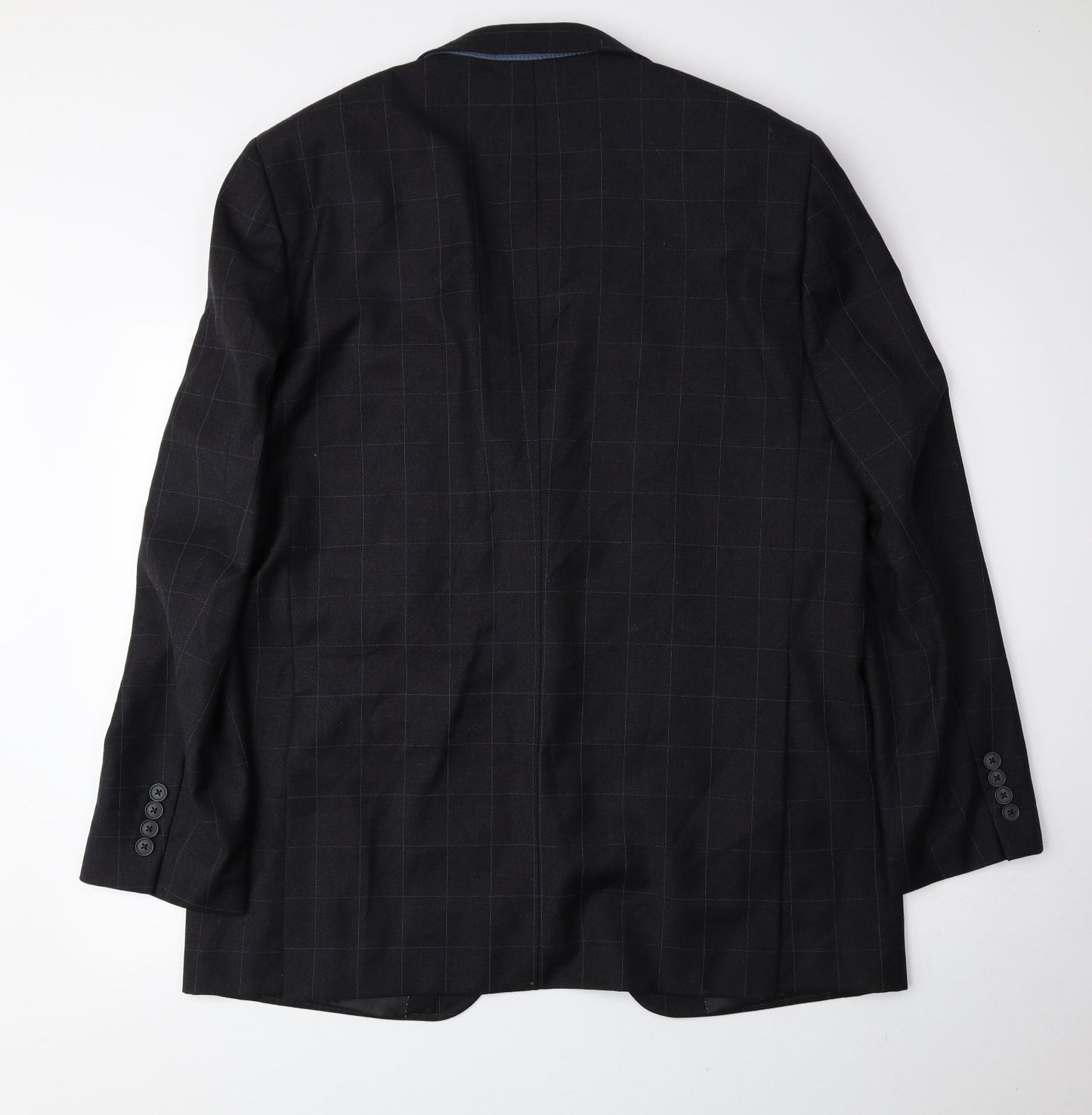 NEXT Mens Grey Check Wool Jacket Suit Jacket Size 44