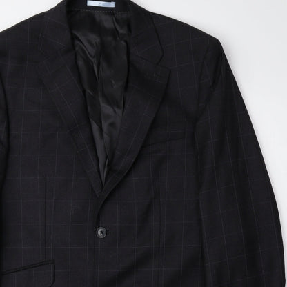 NEXT Mens Grey Check Wool Jacket Suit Jacket Size 44