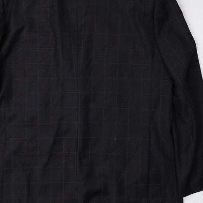 NEXT Mens Grey Check Wool Jacket Suit Jacket Size 44