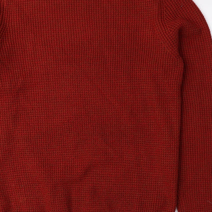 F&F Mens Red Crew Neck Acrylic Pullover Jumper Size M