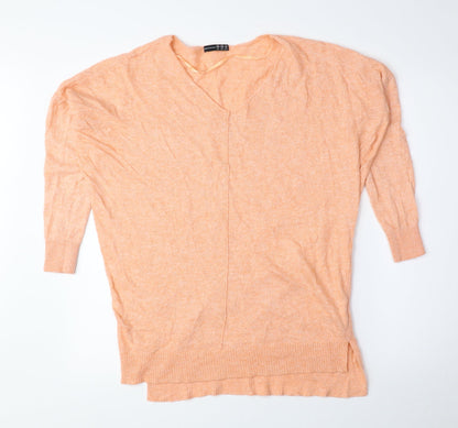 Atmosphere Womens Pink V-Neck Viscose Pullover Jumper Size XS