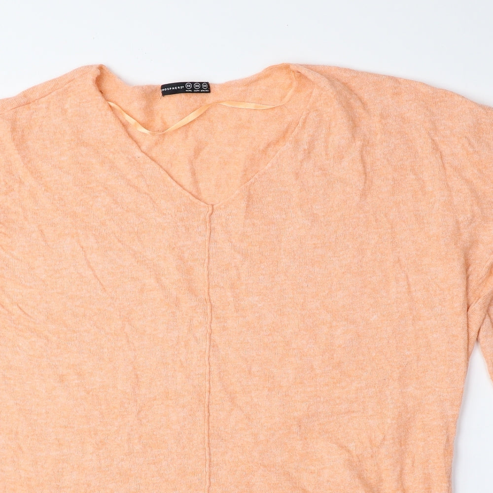 Atmosphere Womens Pink V-Neck Viscose Pullover Jumper Size XS