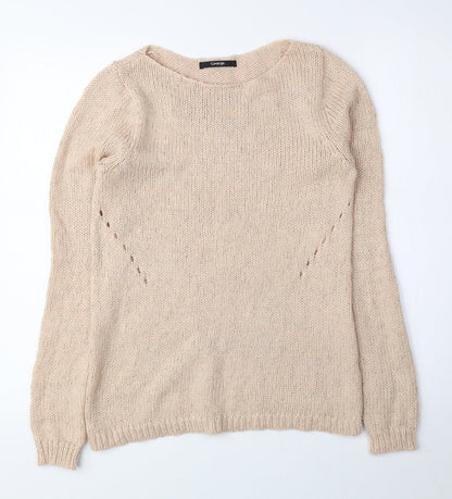 George Womens Pink Boat Neck Acrylic Pullover Jumper Size 8