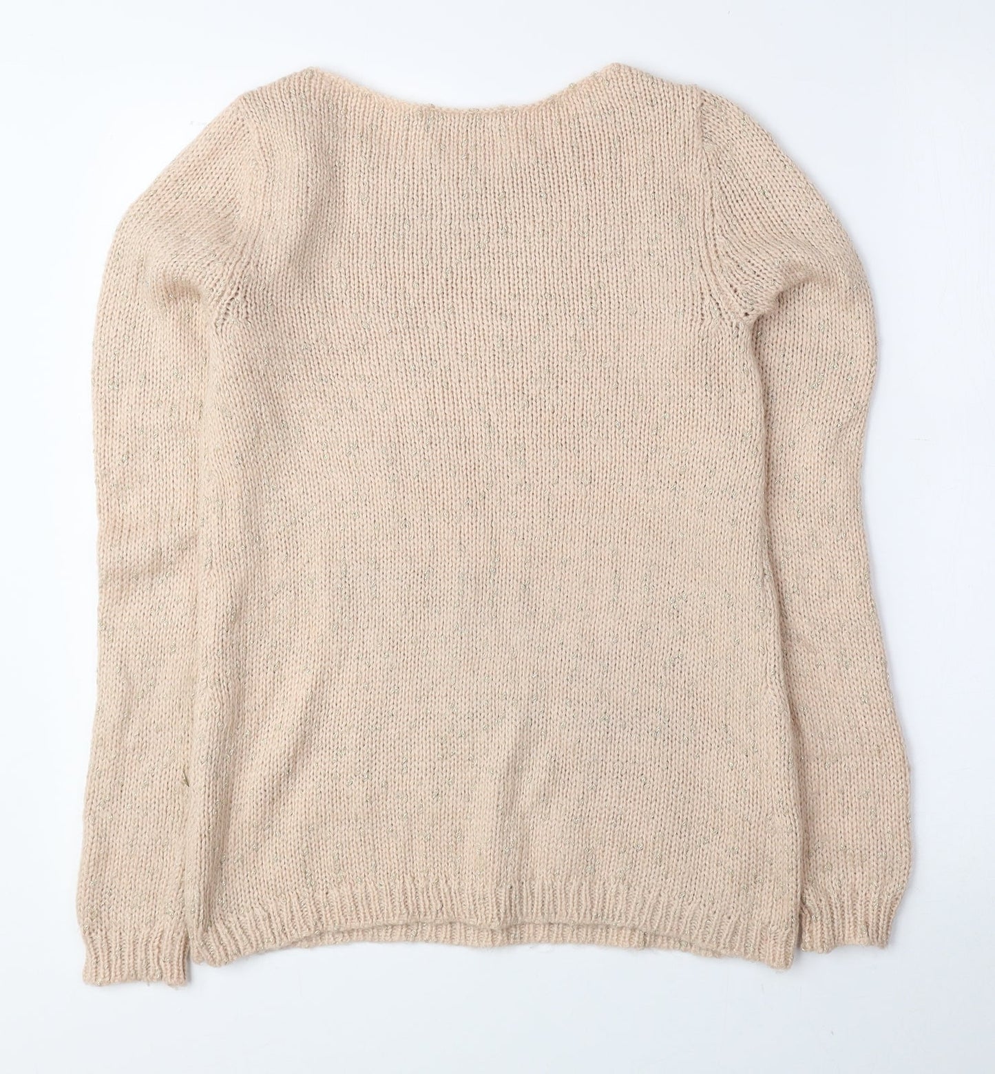 George Womens Pink Boat Neck Acrylic Pullover Jumper Size 8