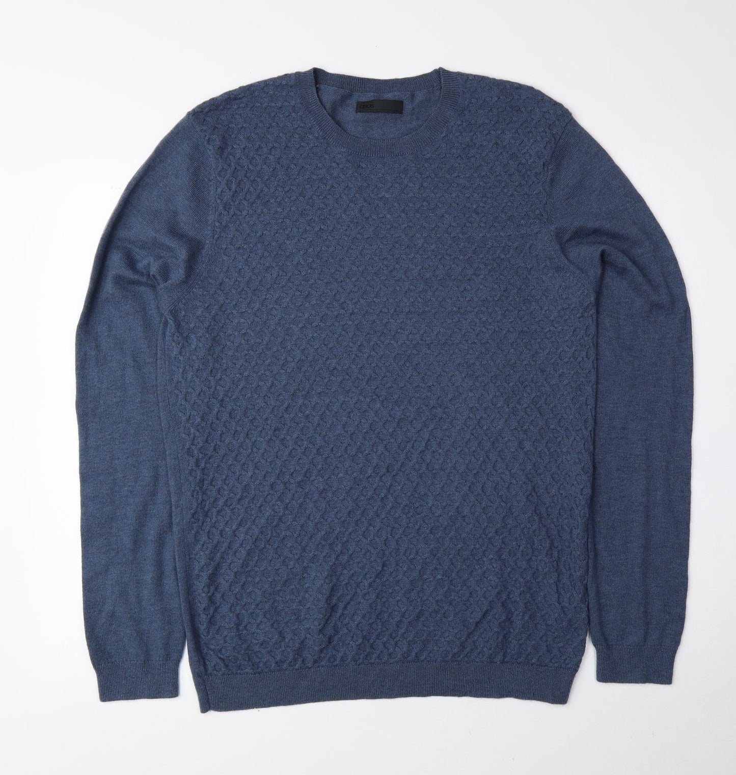 ASOS Mens Blue Round Neck Nylon Pullover Jumper Size M