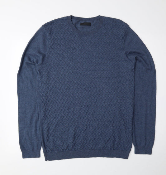 ASOS Mens Blue Round Neck Nylon Pullover Jumper Size M