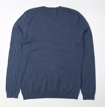 ASOS Mens Blue Round Neck Nylon Pullover Jumper Size M