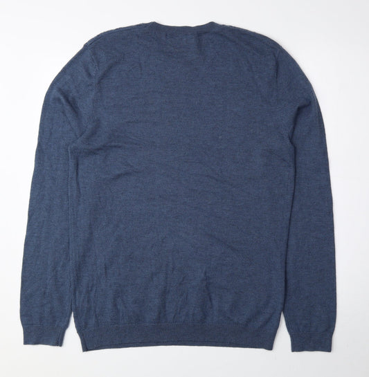 ASOS Mens Blue Round Neck Nylon Pullover Jumper Size M