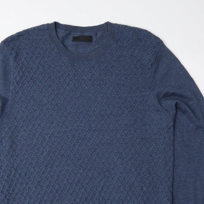 ASOS Mens Blue Round Neck Nylon Pullover Jumper Size M