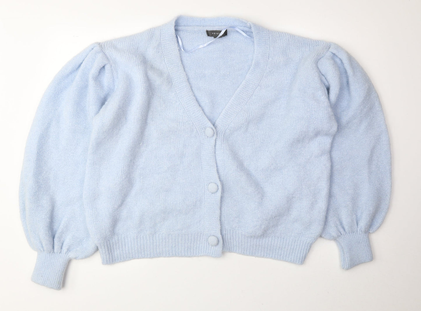 Primark Womens Blue V-Neck Acrylic Cardigan Jumper Size XL