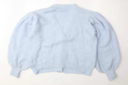 Primark Womens Blue V-Neck Acrylic Cardigan Jumper Size XL