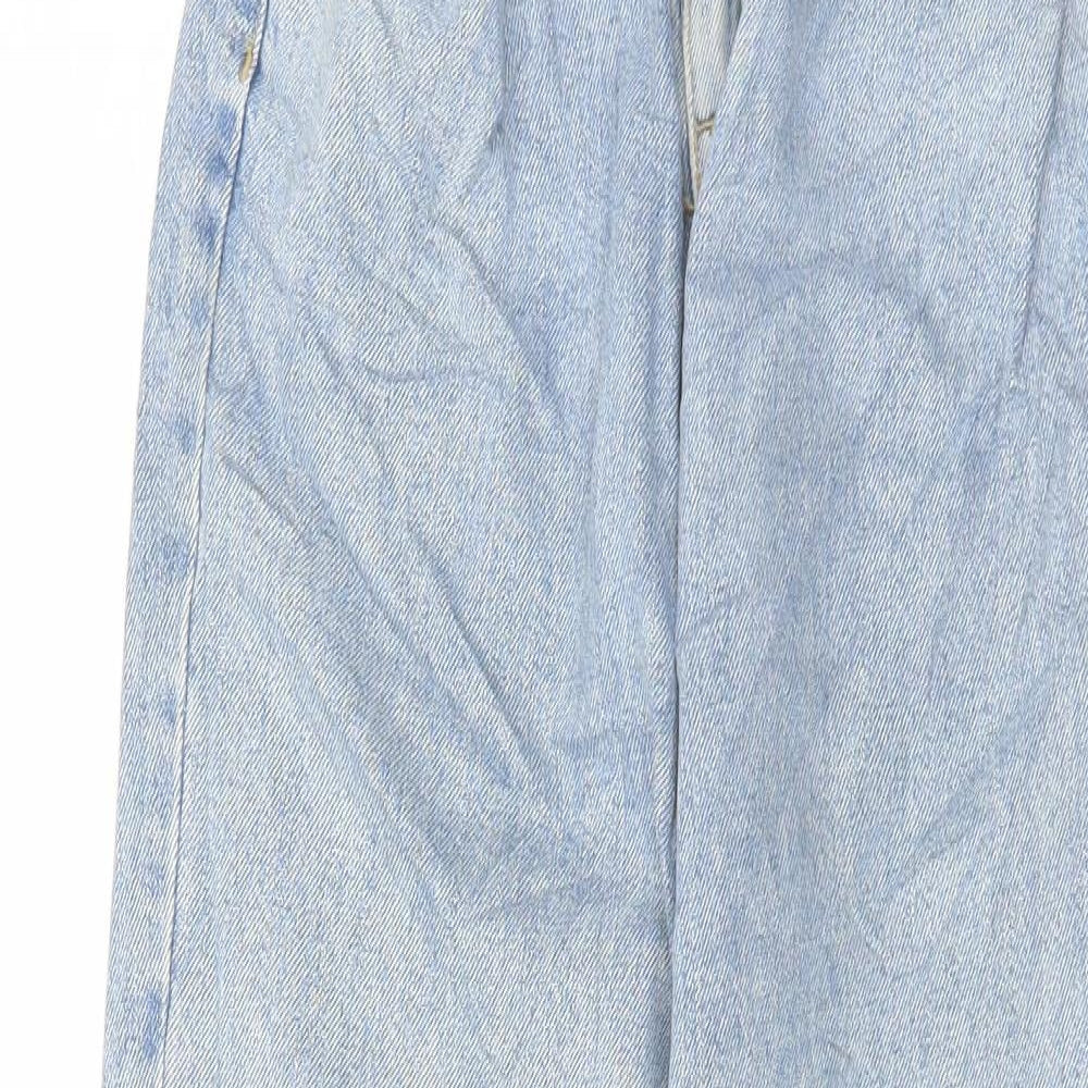 New Look Womens Blue Cotton Straight Jeans Size 6 L28 in Regular Tie