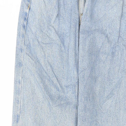 New Look Womens Blue Cotton Straight Jeans Size 6 L28 in Regular Tie
