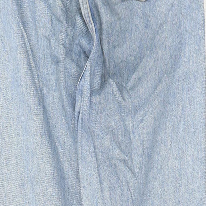 New Look Womens Blue Cotton Straight Jeans Size 6 L28 in Regular Tie