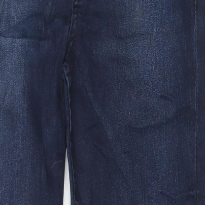 Marks and Spencer Womens Blue Cotton Skinny Jeans Size 8 L27 in Regular Button