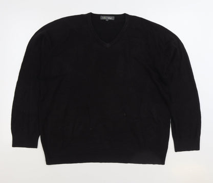 Marks and Spencer Mens Brown V-Neck Acrylic Pullover Jumper Size XL