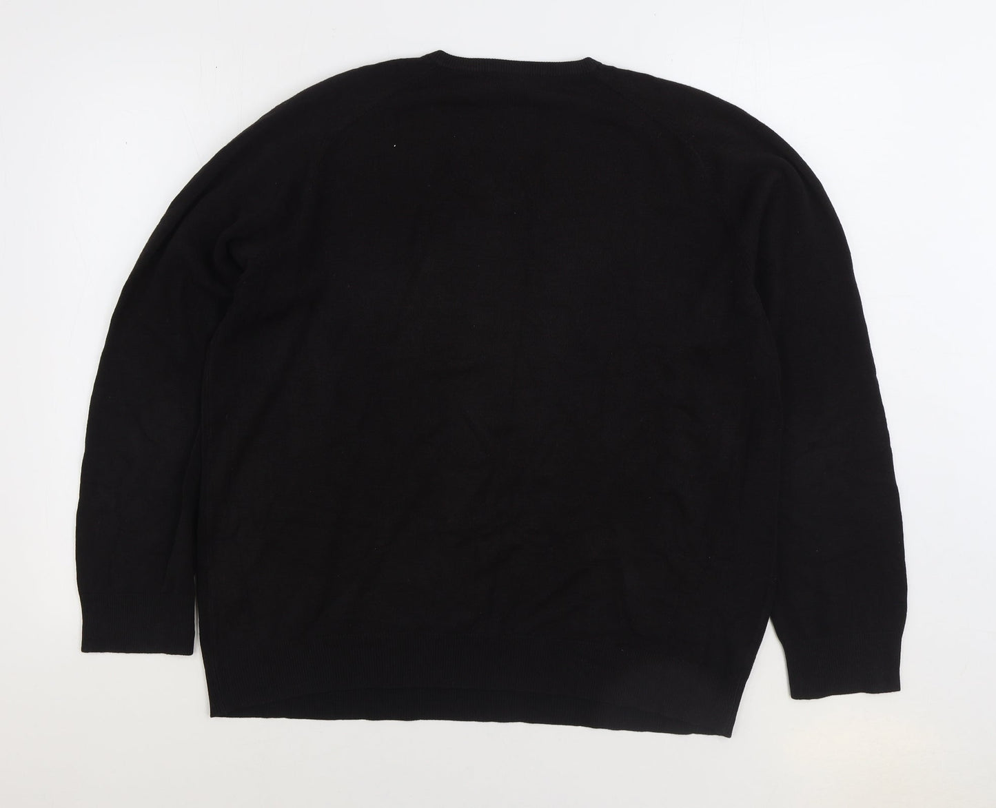 Marks and Spencer Mens Brown V-Neck Acrylic Pullover Jumper Size XL