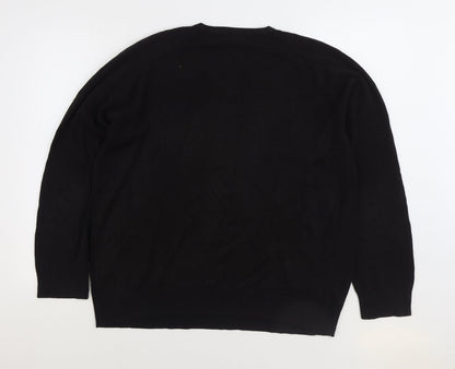 Marks and Spencer Mens Brown V-Neck Acrylic Pullover Jumper Size XL