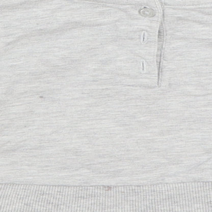 V By Very Baby Grey Cotton Pullover Jumper Size 0-3 Months Button - Rainbow Happy
