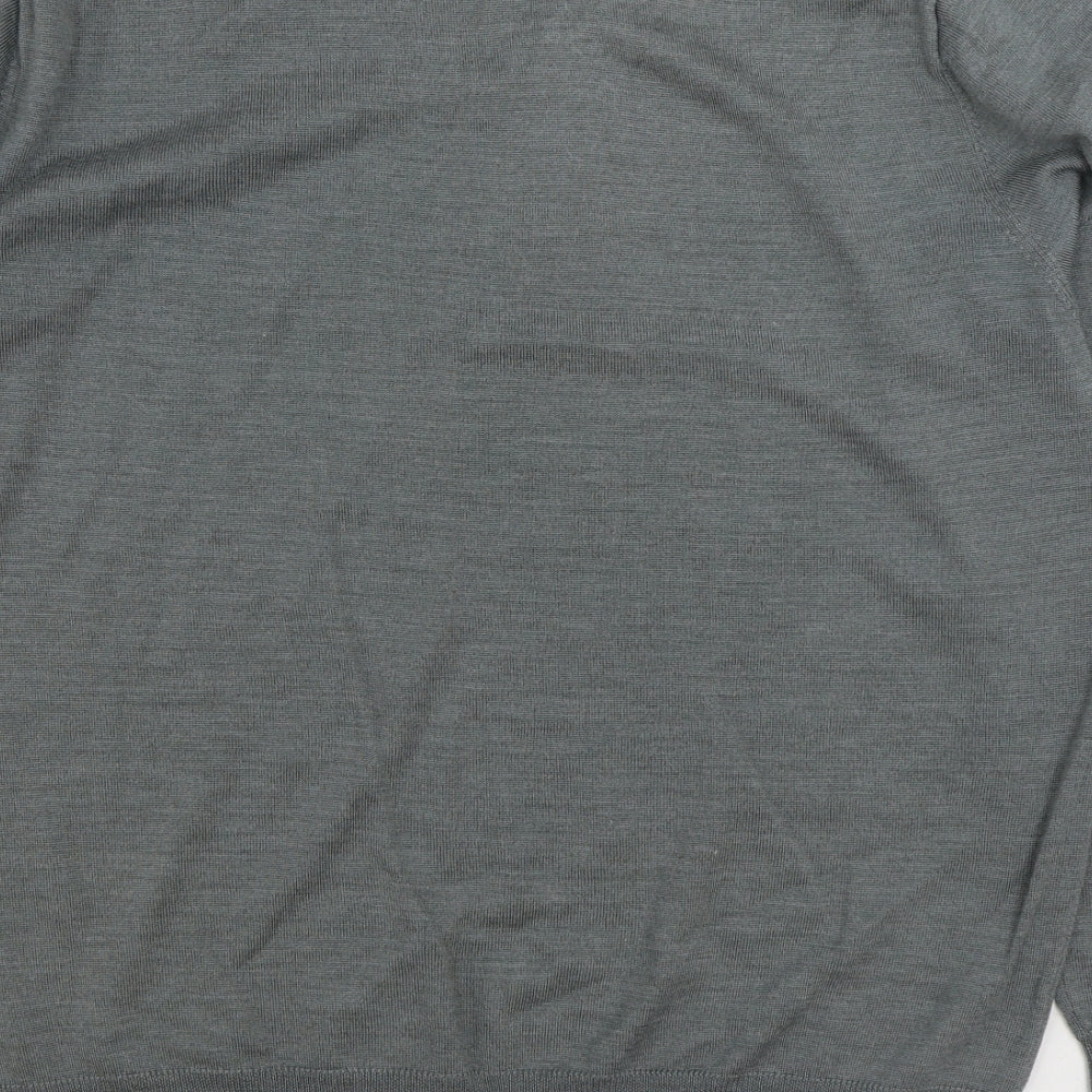Tailwing Mens Grey V-Neck Acrylic Pullover Jumper Size 2XL