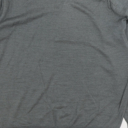 Tailwing Mens Grey V-Neck Acrylic Pullover Jumper Size 2XL