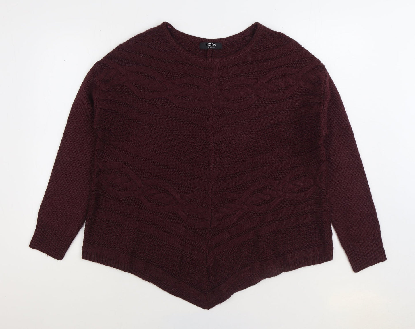 George Womens Purple Boat Neck Acrylic Pullover Jumper Size 10