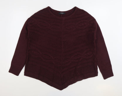 George Womens Purple Boat Neck Acrylic Pullover Jumper Size 10